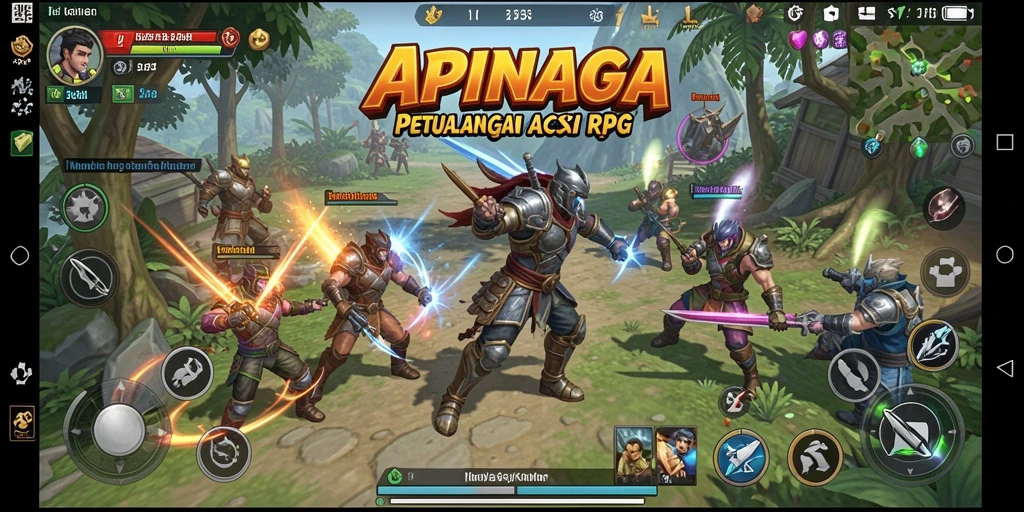 Tampilan gameplay seru dari APINAGA yang menggugah semangat petualangan.