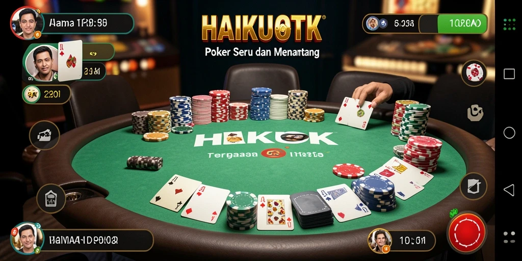 Tampilan gameplay HAIKUOTK yang menarik dengan suasana Poker yang dinamis.