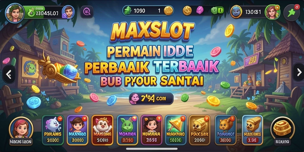 Tampilan gameplay menarik dari MAXSLOT yang menunjukkan mesin slot berputar.