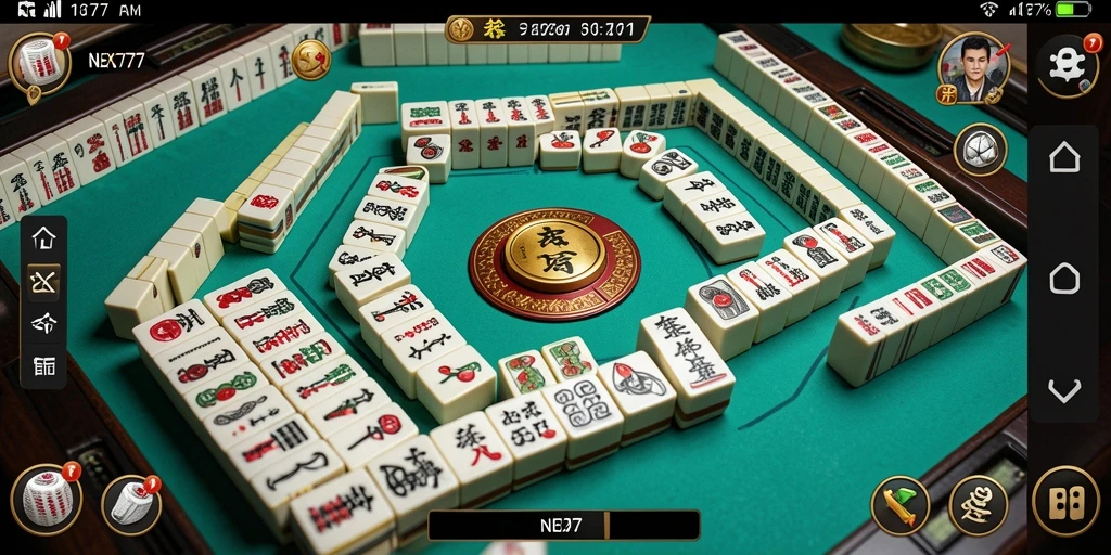Tampilan gameplay NEX777 yang menarik dengan ubin Mahjong.