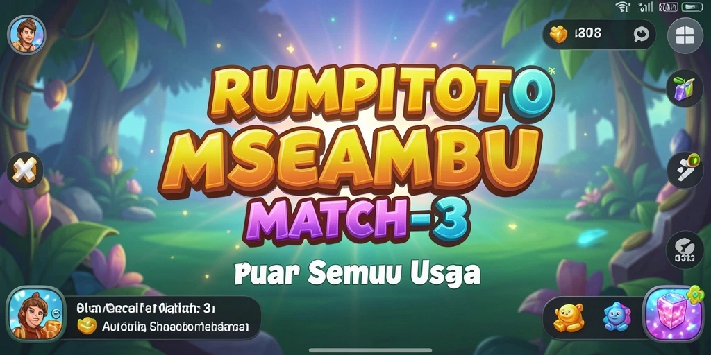 Screenshot RUMPITOTO menampilkan serunya gameplay Match-3 dengan efek visual menarik.